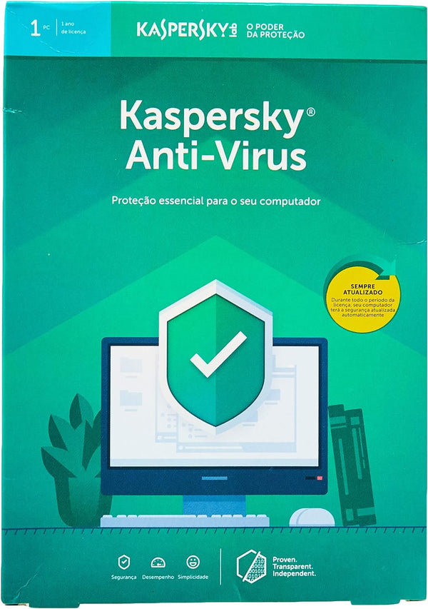 Kaspersky Anti-Virus - 1 PC - Cartão Chave de Licença