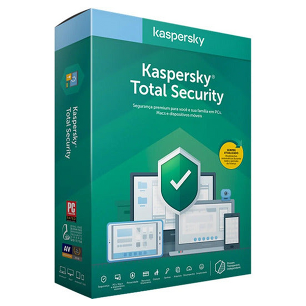 Kaspersky Total Security 3 Pc 1 Ano - Cartão Chave de Licença