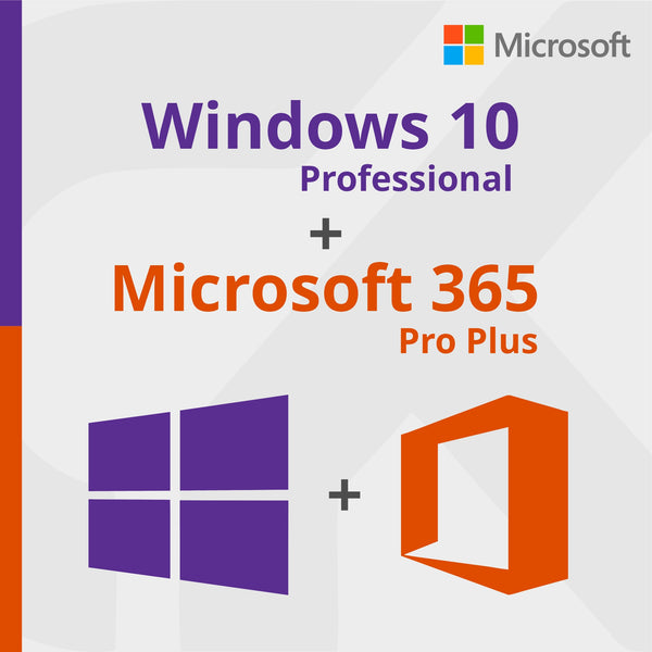 Windows 10 Pro + Office 365 2024 - Cartão Chave de Licença