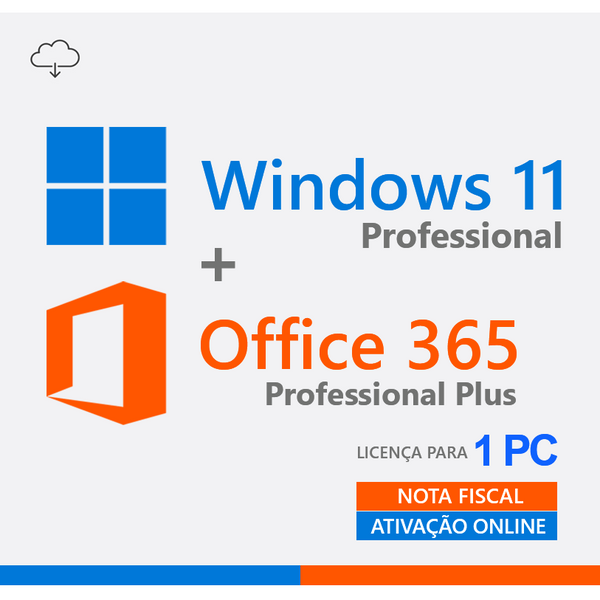 Windows 11 Pro + Office 365 2024 - Cartão Chave de Licença